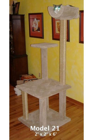Model 21 - 6' Cat Tree With Sisal Rope